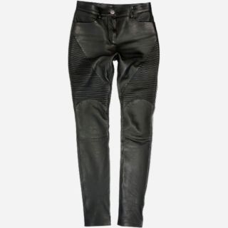 Women's Leather Rocker Trousers Motorcycle Style