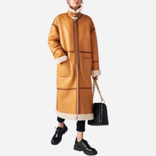 Women's Brown Astana Leather & Shearling Coat