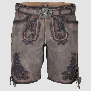 Gray Antique Waxed Article Kids Lederhosen
