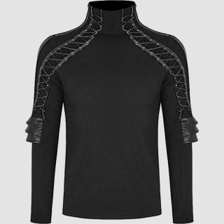 Vintage Goth Steampunk Men's Black Gothic T-Shirt