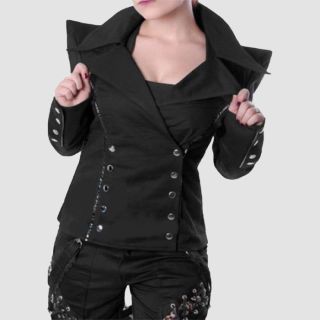 Bold Gothic Style Double-Breasted Blazer