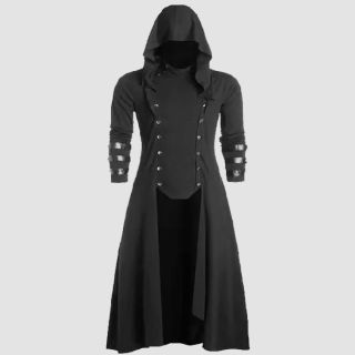 Men's Gothic Hooded Windbreaker With Cape