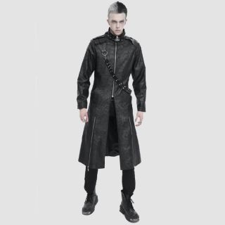 Men's Detachable Crossbody Strap Split Coat