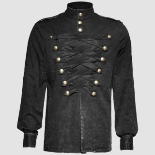 Men's Punk Military Gothic Visual Aristocrat Multi Strap Shirt