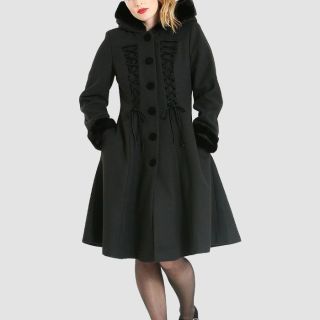 Amaya Black Lace-Up Detail Coat