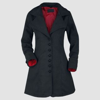 Stylish Gothic Black Coat For Ladies