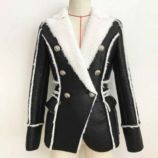 Women's Black Shearling Bomber Leather Jacket