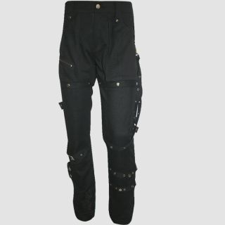Ladies Black Cotton Strap And Buckle Trouser