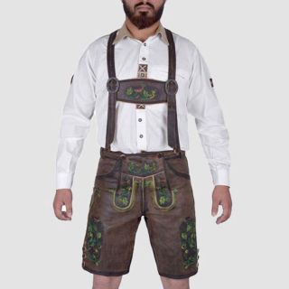 Bavarian Harren German Lederhosen Dark Brown