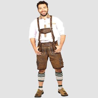 Bavarian Deep Brown Trachten Short Lederhosen