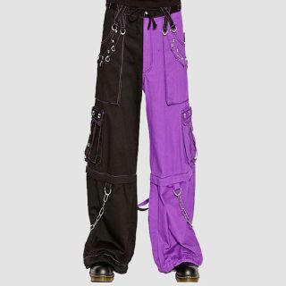 Gothic Punk Black Purple Baggy Pants