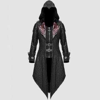 Steampunk Black Men's Long Sleeve Hoodie Jacket