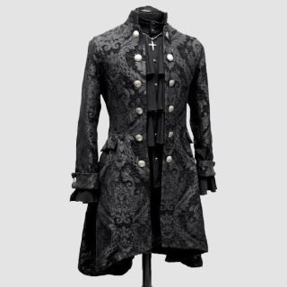 Black Tapestry Brocade Dragon Coat
