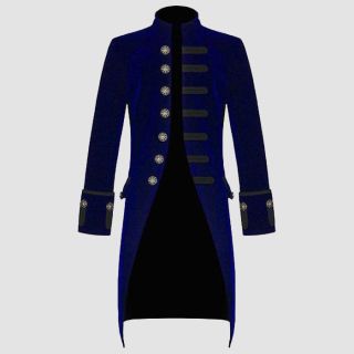 Blue Velvet Goth Steampunk Victorian Frock Coat