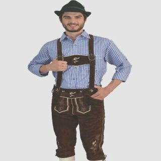 Vintage Men's Traditional Leather Bundhosen Brown