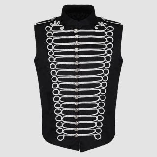 Men's Punk Military Drummer Sleeveless Parade Jacket