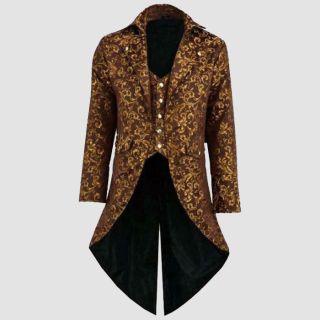Gold Brocade Steampunk Victorian Tailcoat