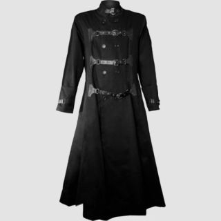 Gothic Long Black Trench Coat Mens