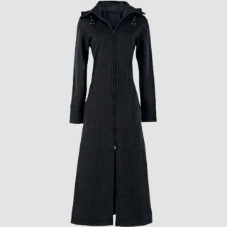 Women's Black Gothic Full-Length Raven Coat

