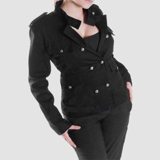Military Gothic Style Jacket Double-Breasted Buttons