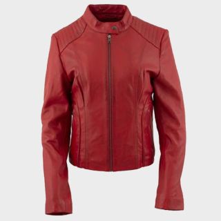 Women's Genuine Red Leather Jacket
