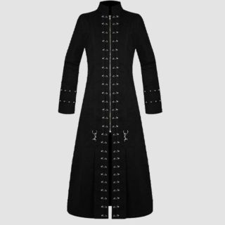 Men's Black Goth Steampunk Long Trench Coats