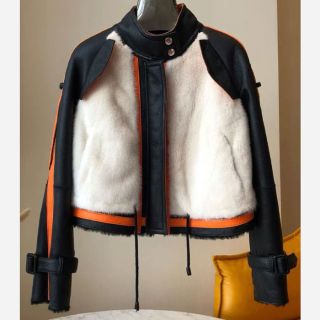 Genuine Leather & Sheepskin Motorcycle Jacket for Women