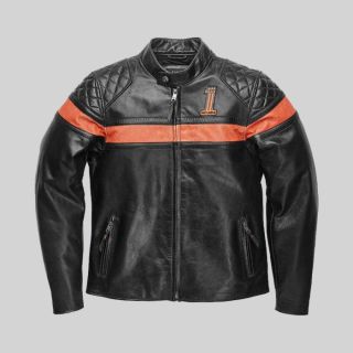 Harley Davidson Men's Victory Sweep Black Leather Jacket