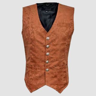 Brown Vest Brocade Victorian Men’s Waistcoat