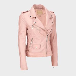 Pink Biker Style Women fashion Leather Jacket