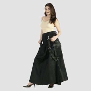 Stylish Black Long Skirt With Straps