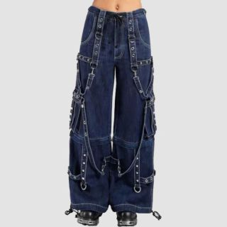 Indigo Blue Denim X-Strap Pants Sale Trendy Men's Fashion