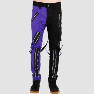 Split Leg Bondage Pant Black Purple