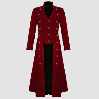 Men's Gothic Tailcoat Jacket Red Steampunk