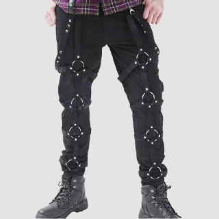Men's Harness Belted Goth Pant