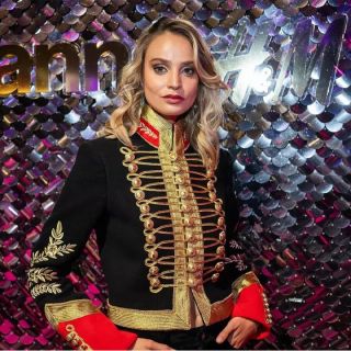 Black Military Jacket Gold Embroidery Women’s Regal Blazer