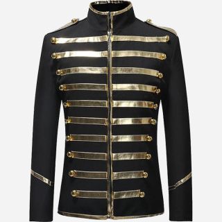 Midnight Midas Luxurious Black Jacket With Gold Accents