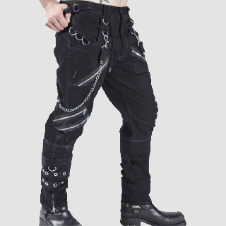 Men's Punk Cargo Pants With Chains