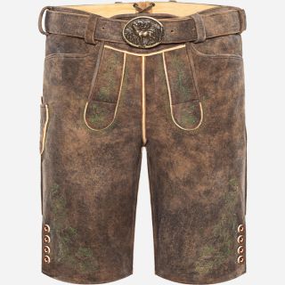 Bavarian Lederhosen Short Solden Brown Deerskin