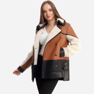 Women's Leather Aviator Jacket