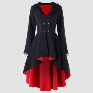 Women's Steampunk Lace Gothic Victorian Medieval Coat