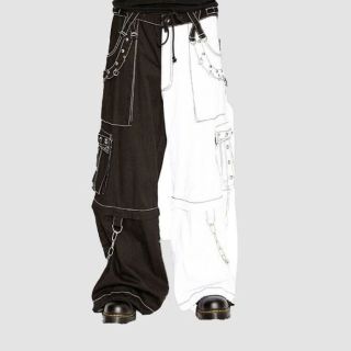Black & White Split Leg Skater Gothic Pants