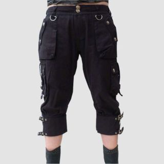 Unisex Gothic Black Men Goth Shorts