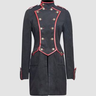 Women’s Punk Military Style Winter High Collar Long Coat