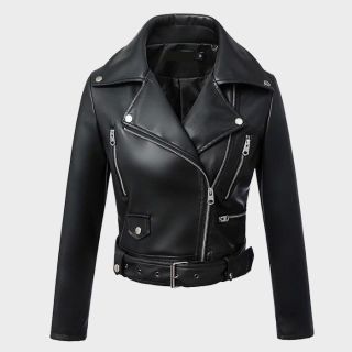Stylish Women's Black Leather Jacket