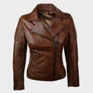 Women's Brown Fashion Leather Jacket