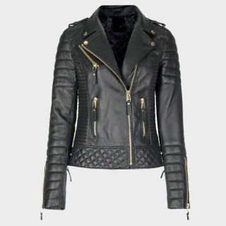 Women's Sleek Leather Fashion Jacket