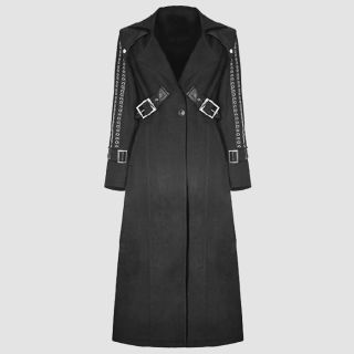 Womens Gothic Punk Trench Coat