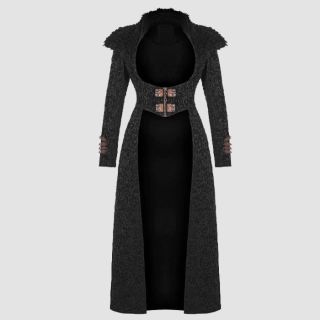 Black Soiree Steampunk Warm Long Coat